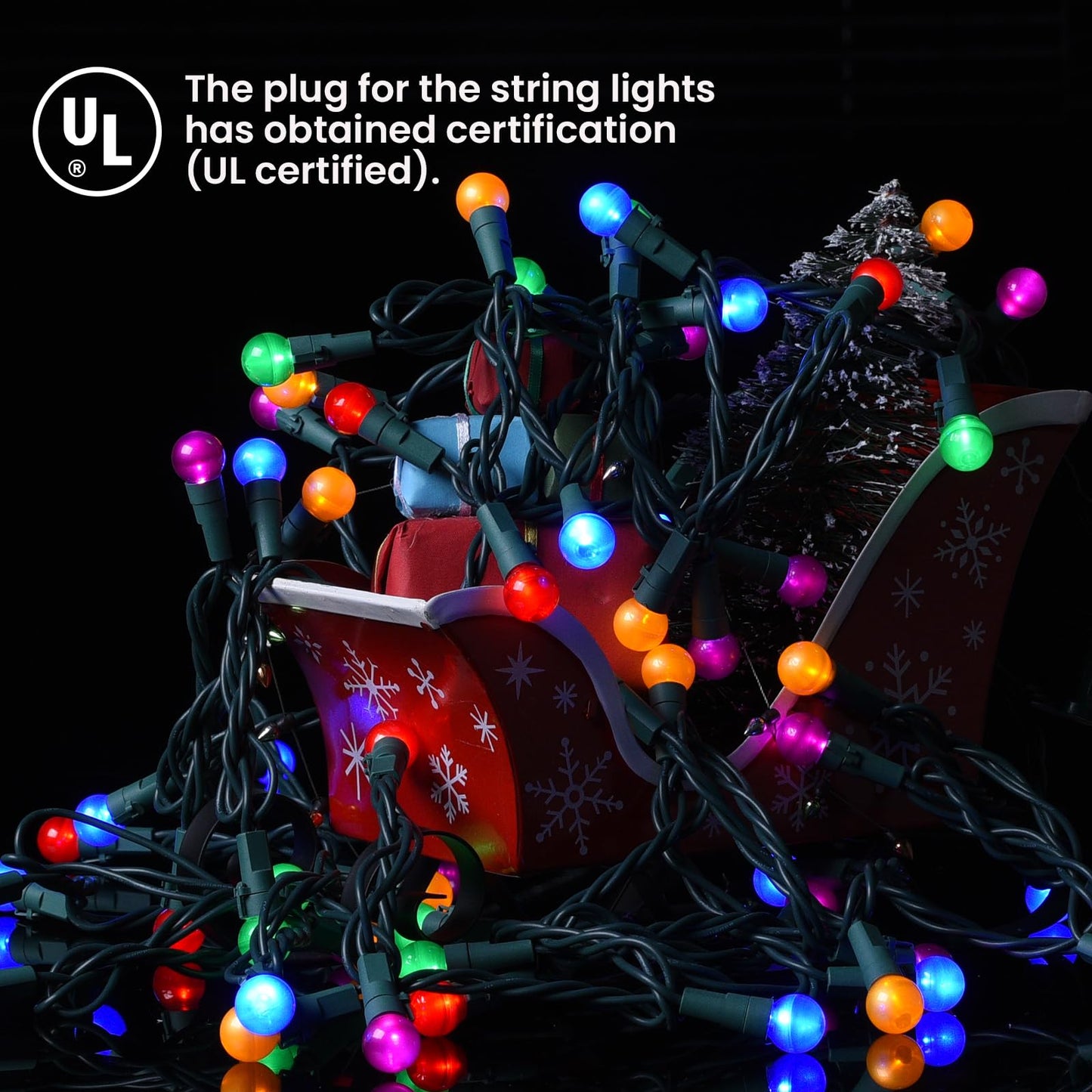 Lycklig Christmas Lights Outdoor 19Ft 70 LED Chritmas Globe String Lights with Pearlized Glass Bulb UL Certified Christmas Tree Lights for Tree Decor