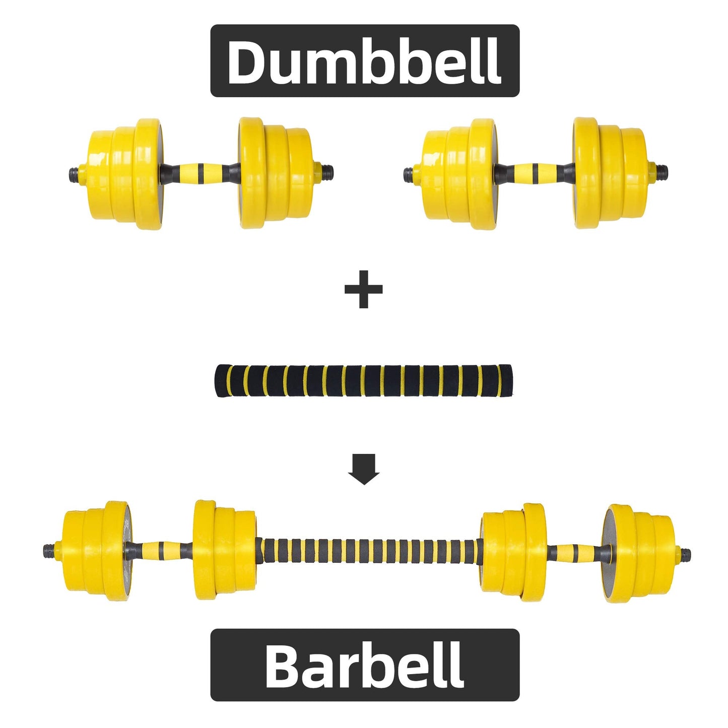 Nice C Weights, Dumbbell Set, Kettlebells, Adjustable Dumbbells, Barbell Weight Set, 20-40-50-70LB 3-in-1 set, Non-Slip, All-purpose