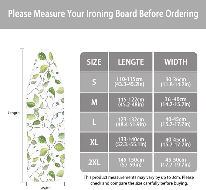 Large Ironing Board Cover, Ironing Mat, Iron Board Cover, Leaf Ironing Board