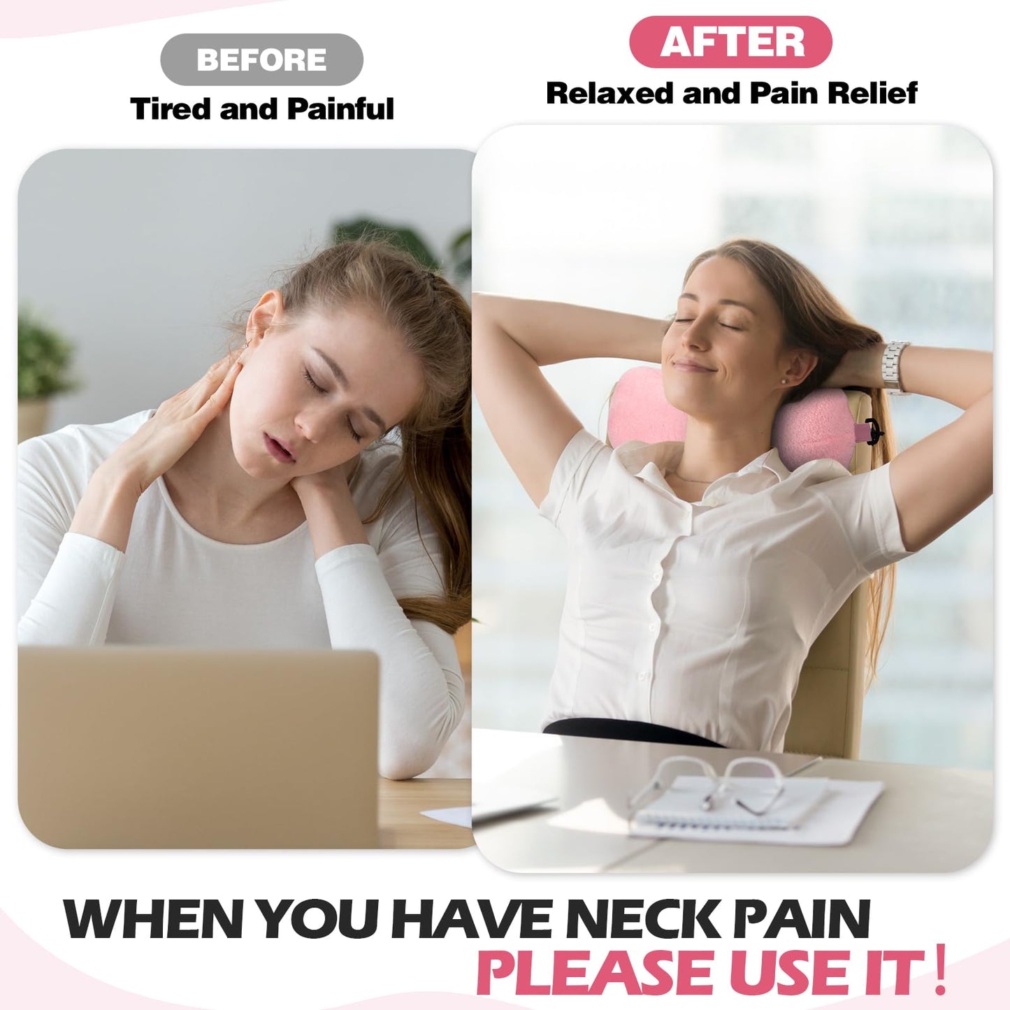 1 Pc Neck Pillow for Recliner Headrest Pillow Bone Shaped Chair Plush with Adjustable Strap Neck Support and Pain Relief Curve Head Cushion for Car Travel Airplane (Grey)