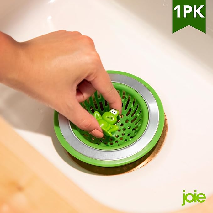 Joie Ribbit Kitchen Sink Strainer Basket, Fits All Standard Sinks, Stainless