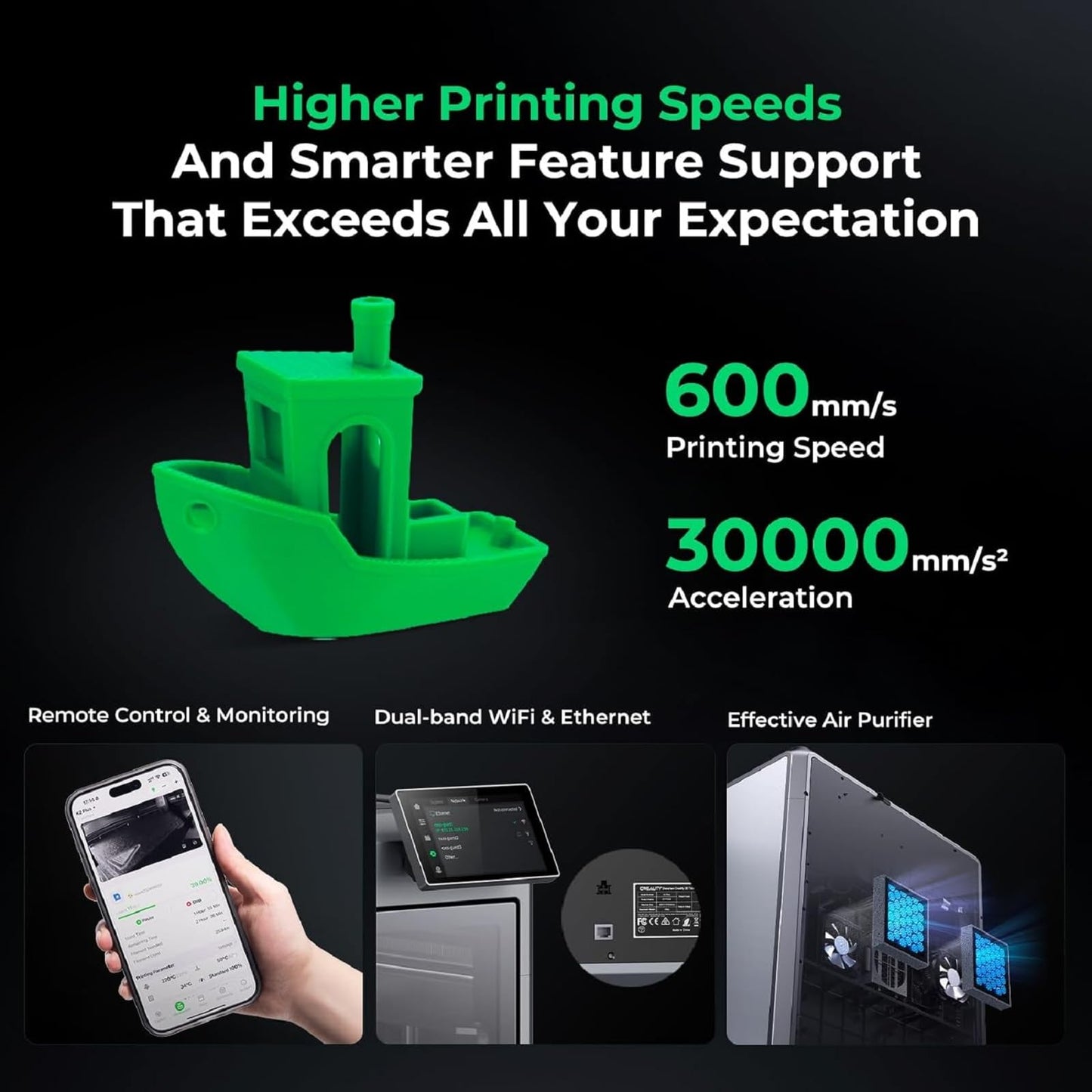 Creality K2 Plus Combo 3D Printer,Multi Color Printing with New CFS,Max 600mm/s Printing Speed,Full-auto Leveling,Next-Gen Direct Drive Extruder,Dual Al Camera,Build Volume 13.78 * 13.78 * 13.78Inch