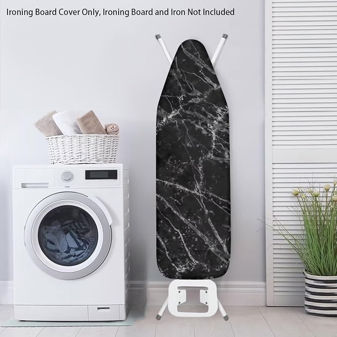Black Marble Printed Ironing Board Cover 15X54“