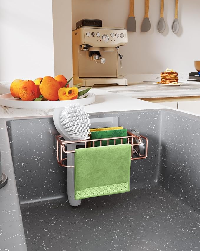 HapiRm Sponge Holder for Kitchen Sink, No Drill Kitchen Sink Caddy Organizer