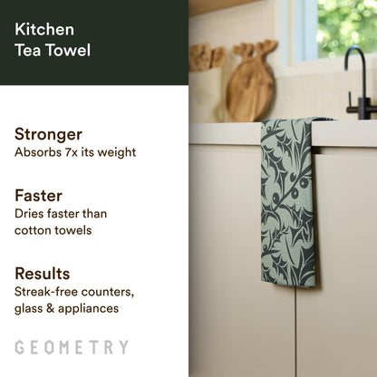 GEOMETRY Christmas Kitchen Towels - Quick Dry Microfiber Cloth Dish Towels for Kitchen Drying - Premium Quick Dry Towel - Winter Foliage