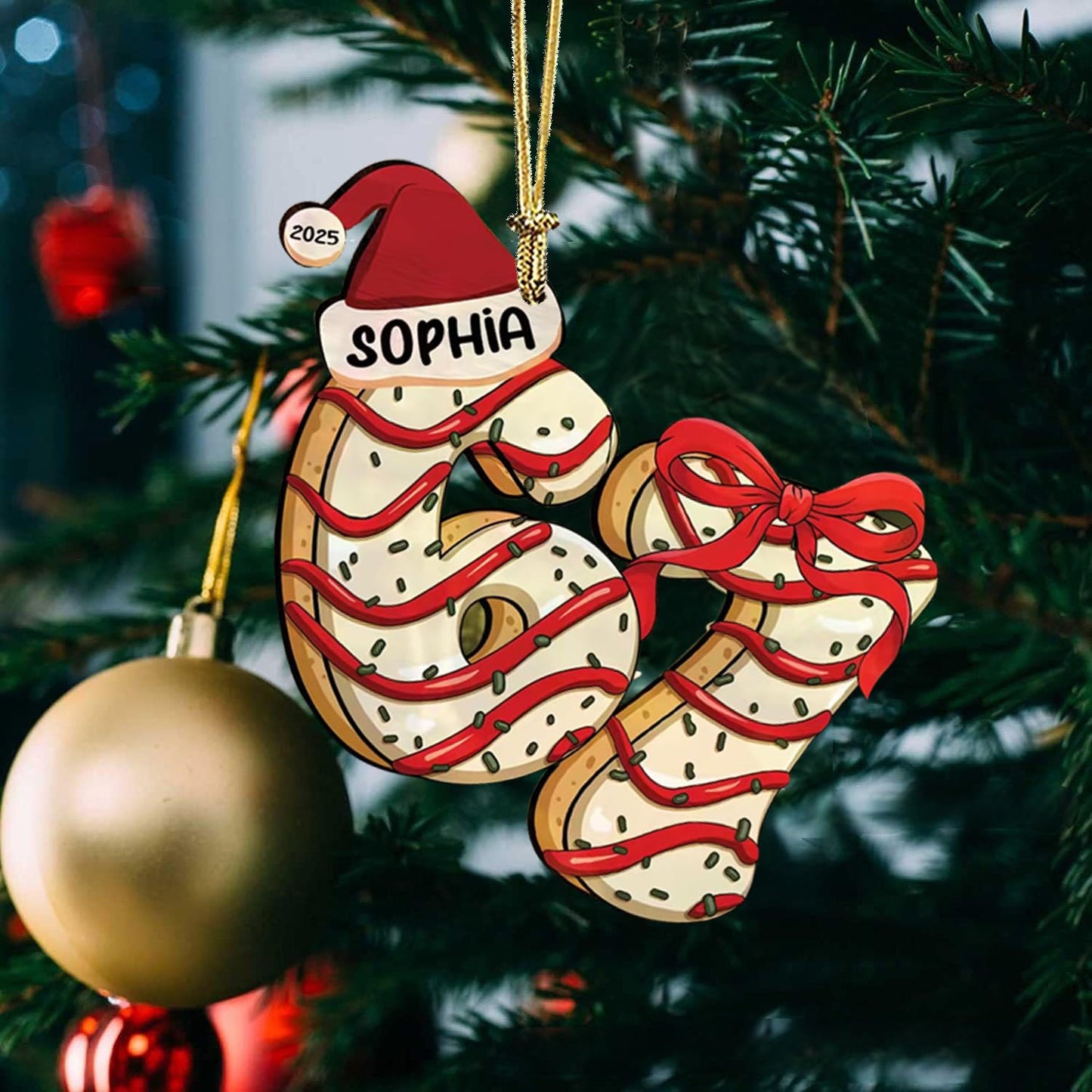 67 Christmas Tree Decoration,6Pcs Fun 67 Christmas Ornament, Cute 67 Ornament Xmas Tree Accessories Christmas Pendants Hanging, Santa Hat Cane Candy Christmas Ornament