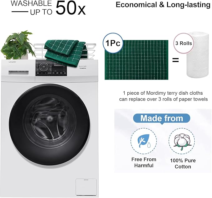 Mordimy 100% Cotton Terry Cloth Kitchen Towels, Super Soft and Absorbent Dish