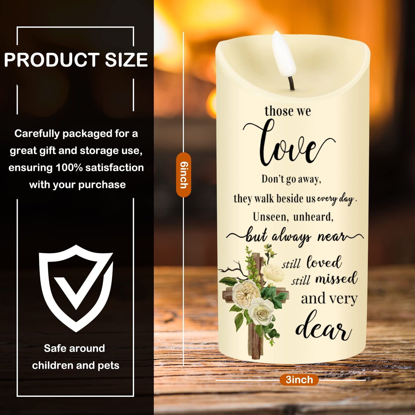 Gerrii Memorial Candles Sympathy Gifts LED Flameless Cardinal Bereavement Candles for Loss of Loved One Sympathy Cardinal Gifts Battery Candle for Prayers(Bright Style)