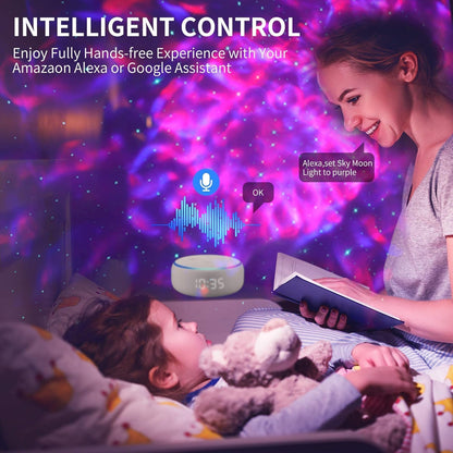 Galaxy Projector 3 in 1 Star Lights Projector with Nebula Moon Ocean, Kids Adults 3D Starlight with Smart Control Timer Voice Control, Compatible Alexa Google Assistant,for Bedroom Gifts