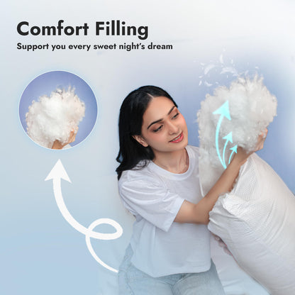 Adam Home Premium Pillows 2 Pack Hotel Quality with Breathable Cover – Bouncy Side Sleeper Pillow for Neck and Shoulder Pain – Quick Rebound & Dust Proof Hotel Pillows, Made in UK, (48x74 cm)