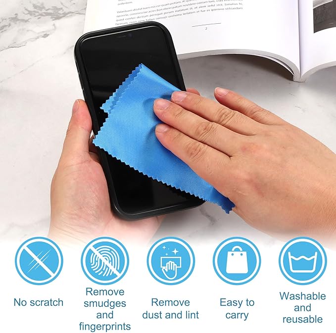 PATIKIL Eyeglass Microfiber Cleaning Cloth 7"x6", 50 Pack Glasses Cleaning