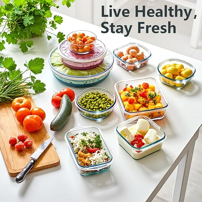 12 Pack Glass Meal Prep Food Storage Containers