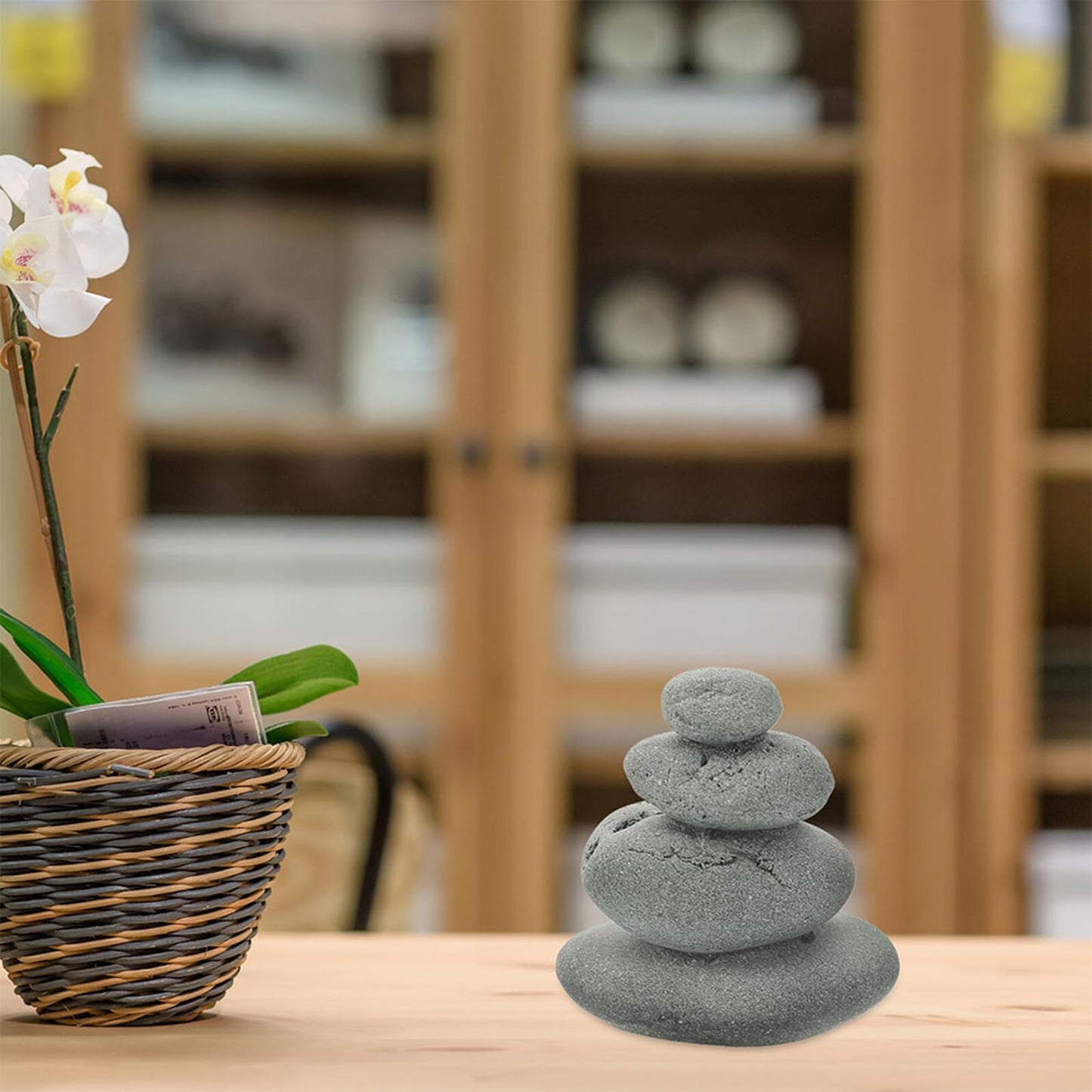 VOSAREA 2pcs Stone Sculptures Stacking Stone Statue Handmade Rocks Statues Garden Rocks Cairn Balancing Yoga Meditation Accessories Micro Landscape Ornament for Home Office