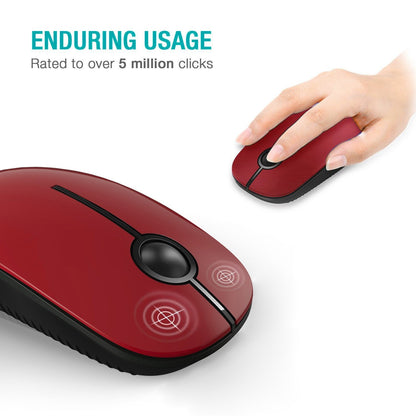 VssoPlor Wireless Mouse, 2.4G Slim Portable Computer Laptop Mouse with Nano Receiver Quiet Silent Optical Mice for Notebook, PC, Laptop, Computer-Black and Gold