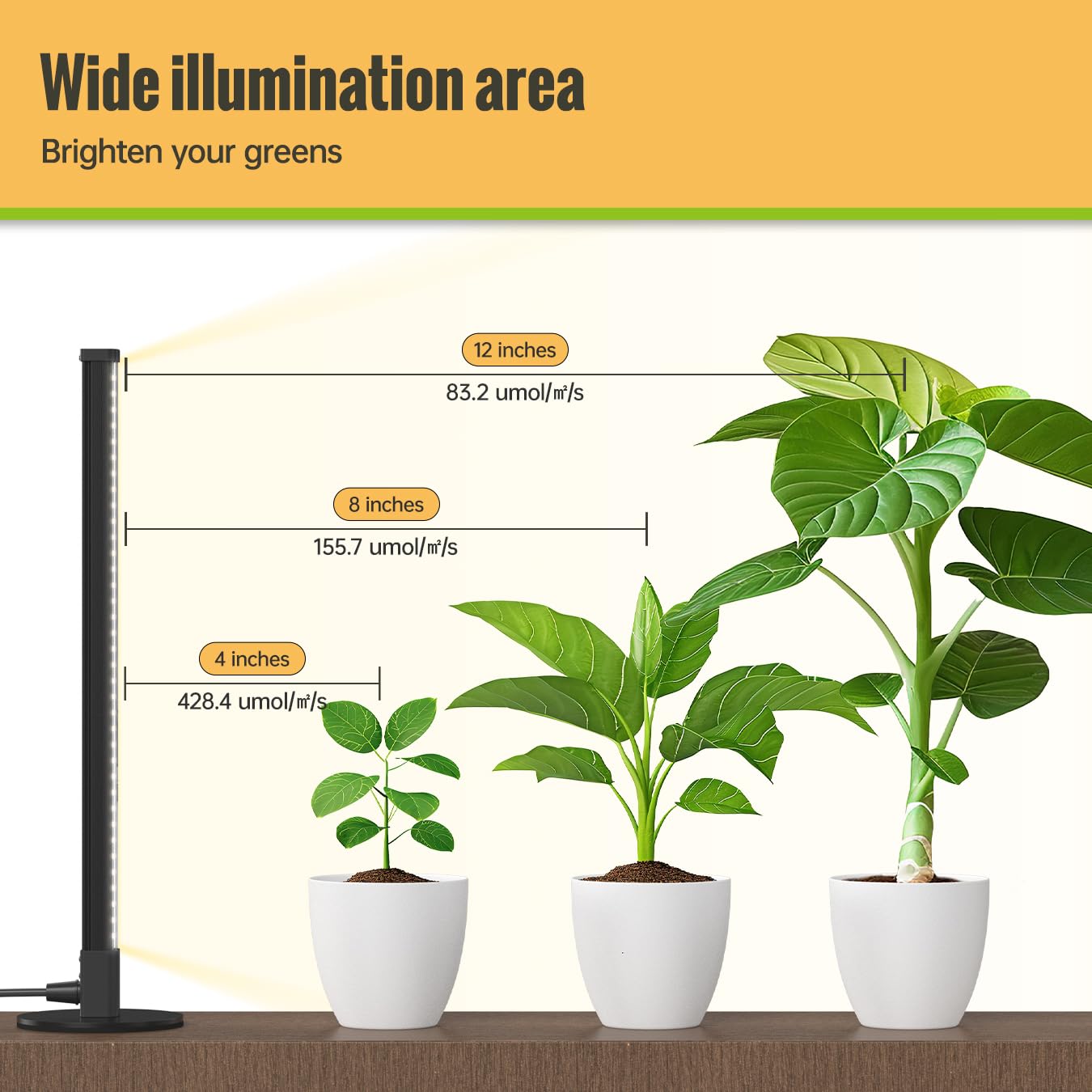 SpeePlant Vertical Grow Light, 72 LEDs Full Spectrum Light Bar, 5000K Wide Illumination Area Desk Light,1.4FT Stand Plant Lamp for Tall Houseplants, Tropical Plants, Foliage with On/Off Switch