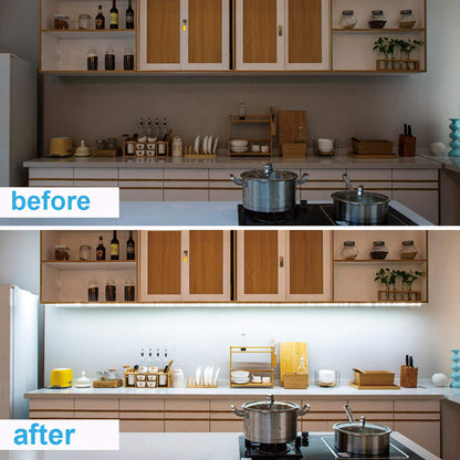 LED Under Counter Light, Wobane Dimmable Under Cabinet Lighting, 8 PCS LED Strip Light Bars with Remote Control for Kitchen,Shelf,Pantry,Showcase,Desk,Cupboard 6000K White, Timing, 20W 1900LM,13 ft