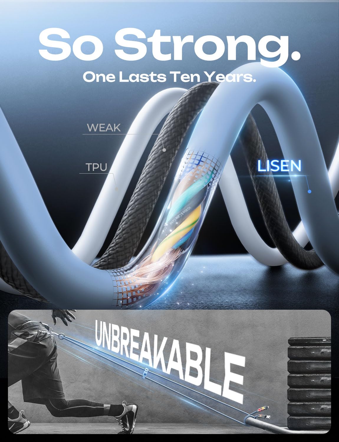LISEN USB C to Lightning Cable, 240W 4 in 1 Charging Cable 6.6FT, Chubby USB A/C to C/Lightning with Light for iPhone Air 17 16 15 14 Pro/MacBook/iPad/Samsung/Switch 2, Multi Chargers for All Devices
