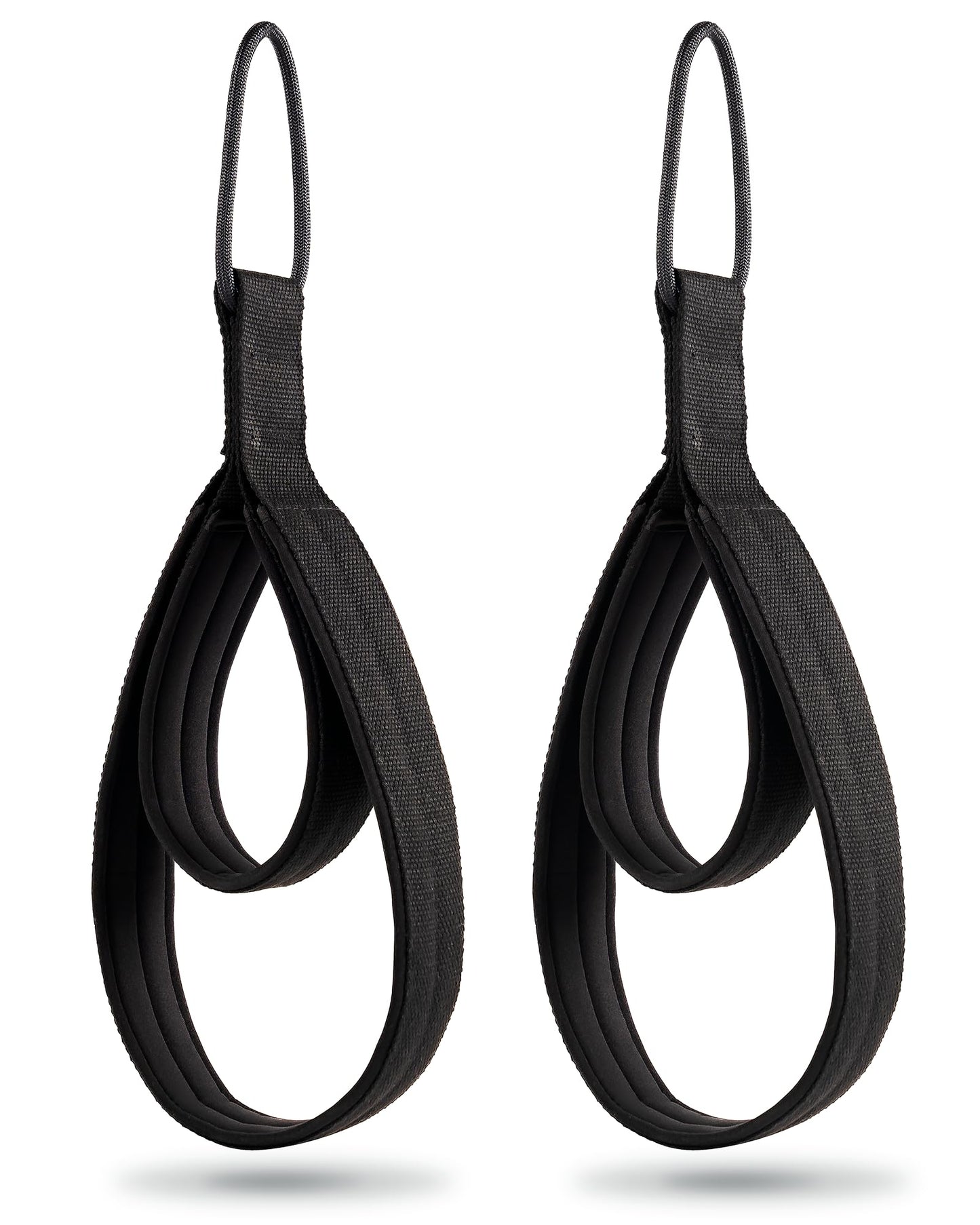 Wonderful Day 2PCS Pilates Straps for Reformer, Comfortable Enhanced Thickness, Fitness Pilates Double Loop Exercise Straps for Home Gym Workout (Black-with Strap)