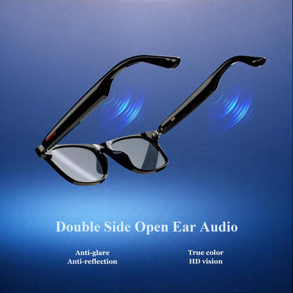 Blackview Smart Glasses, 5.3 Bluetooth Sunglasses with Open Ear Speaker, Voice Assistant Compatible, Blue Light Blocking Lens