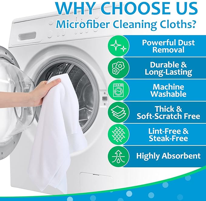 Newwiee 3 Pcs Extra Large Microfiber Cleaning Cloth 30" x 20" Washable Reusable