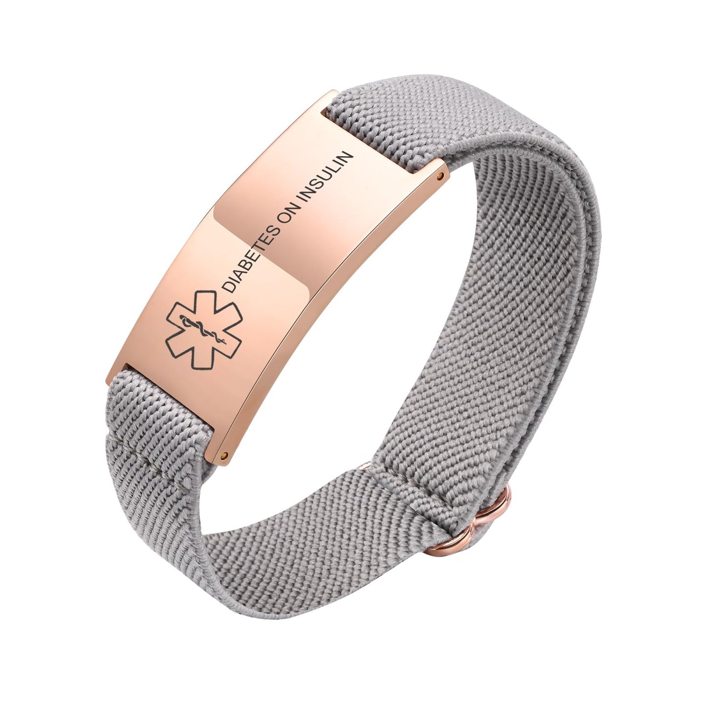 VNOX Diabetes on Insulin Medical Alert Bracelets for Women Men Patients Stainless Steel Emergency Bracelets Wristbandersonalized Mens Life Health Alert Bracelet