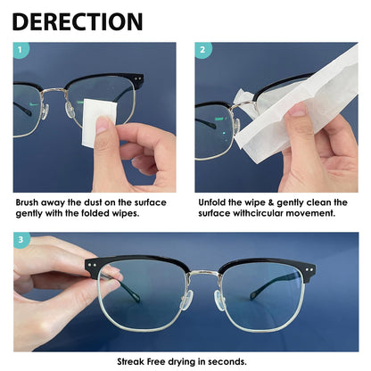 200 Count Lens Wipes for Eyeglasses, Eyeglass Lens Cleaning Wipes Pre-moistened Individually Wrapped Sracth-Free Streak-Free Eye Glasses Cleaner Wipes for Sunglass, Camera Lens, Goggles