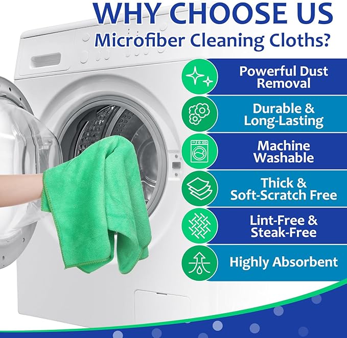 Newwiee 3 Pcs Extra Large Microfiber Cleaning Cloth 30" x 20" Washable Reusable
