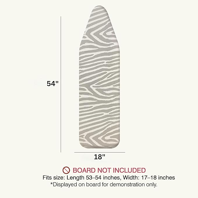 Ironing Board Cover and Pad 18"x54" Extra Thick Natural Cotton, Scorch and