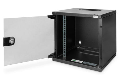 DIGITUS Network cabinet 10 inch - 6U - wall mounting - HxWxD 330x312x300mm - load capacity 30kg - useful depth 250mm - black