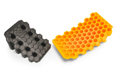 Camco Curved Camper/RV Leveler & Wheel Chock - Features Heavy Duty Honeycomb Design & Includes Non-Slip Rubber Grippers on Wheel Chock - Compatible w/Trailers Up to 30,000 lbs - 1-Pack (44423)