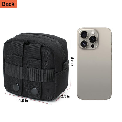 2 Pack Mini Tactical Molle Compact Ammo Pouch - General Purpose Admin Pouches Small Admin Molle Pouches EDC Tool GP Pouch Bag Horizontal Utility Multi-Purpose Waist Belt Bag(Black)