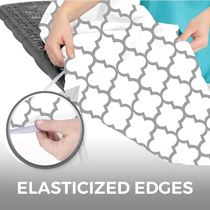 HOME GENIE Ironing Board Cover, Extra Thick Padding, Scorch Resistant Silicone