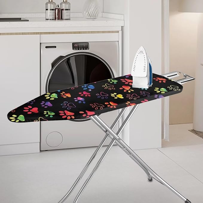 Sprowallow Colorful Paw Print Standard Size Iron Board Cover Elastic Edge