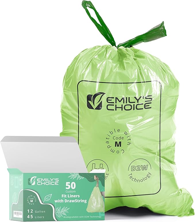 Emily's Choice Heavy Duty Biodegradable Trash Bag Code Mwith D2W Technology