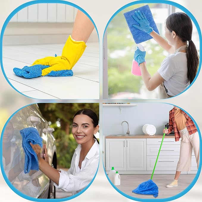 4 Pcs Extra Large Microfiber Cleaning Cloth, Lint and Streak Free