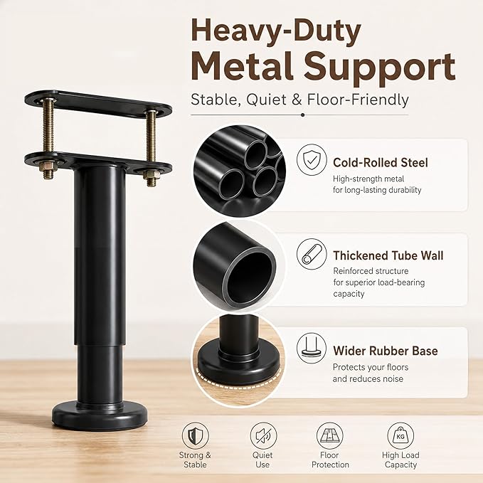 6Pcs Bed Frame Support Leg, Adjustable Height 5.8"-9", Extra Sturdy Steel Bed
