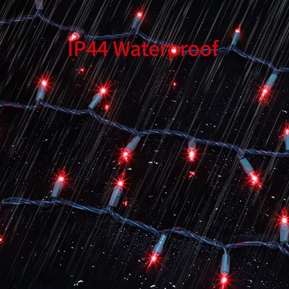 GLOWNOVA Green Wire,RED Incandescent Bulb 300 Mini String Lights for Indoor Christmas Tree Garland Birthday Wedding Party Festival Decoration