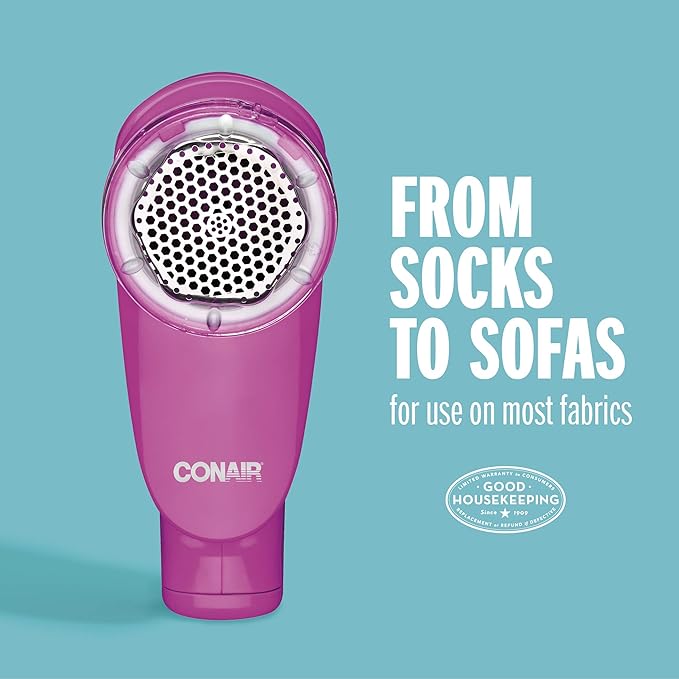 Conair Fabric Shaver and Lint Remover, Battery Operated Portable Fabric Shaver