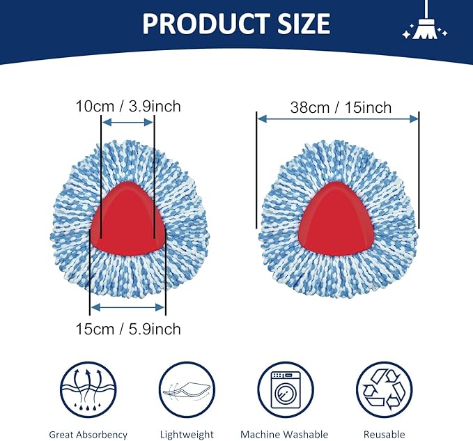 4 Pack Mop Head Replacement Compatiable