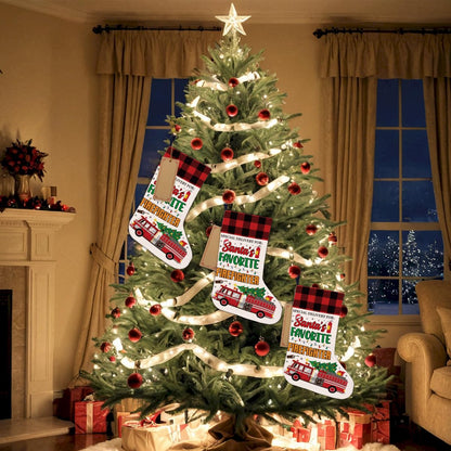 Firefighter Christmas Stocking Christmas Tree Decoration - Special Delivery for Santa's Favorite Firefighter Gifts Xmas Stocking Hanging for Fireplace Wall Stairs Holiday Xmas Decor 18x12 Inch