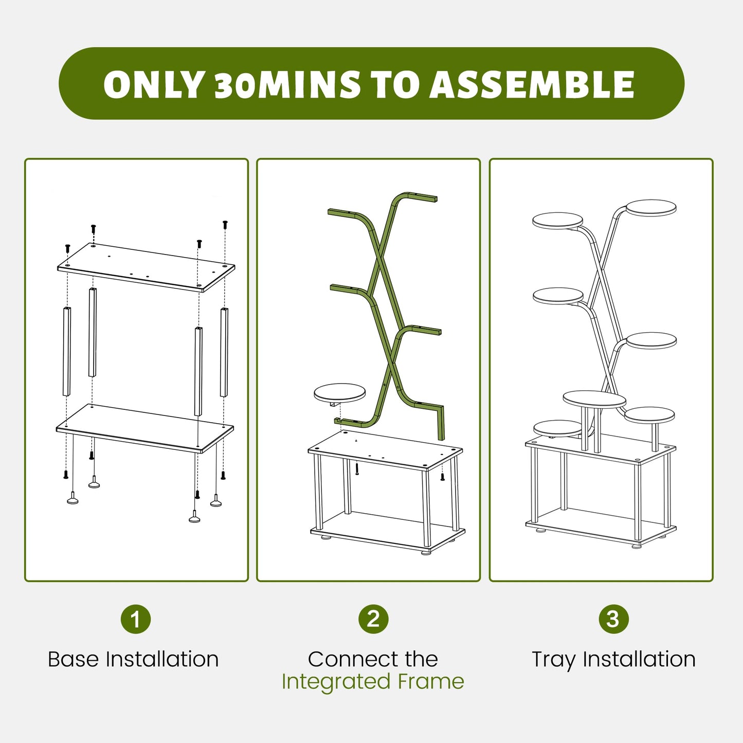 DIOOSN Tall Plant Stand, 9-Tier Tiered Indoor Plant Stand Multiple Shelves, Stable Plant Stand Indoor with Grow Lights for Home, Office, Balcony & Patio