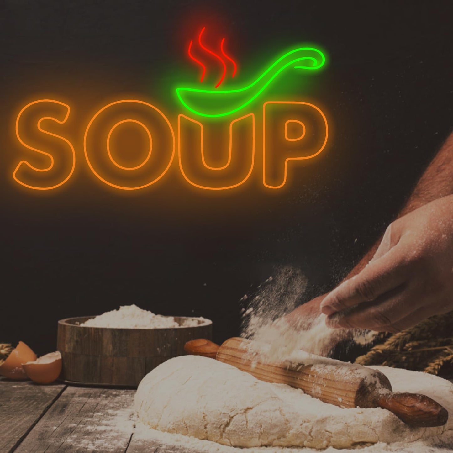 Soup Neon Sign, Soup Led Sign, Soup Neon Light, Food Shop Led Light, Japanese Restaurant Room Wall Decor, Restaurant Neon Light, Chef Neon Lights, Family Party Bedroom Music Concert Bar Hotel Birthday