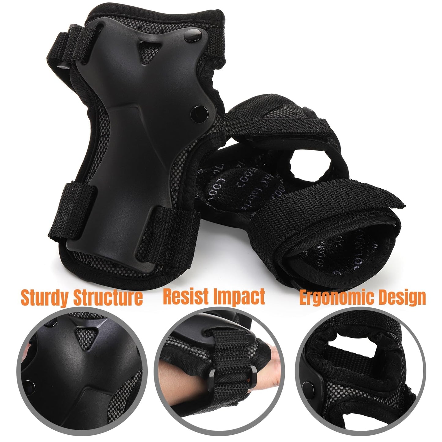 Hiceeden Wrist Guard for Roller Skating and Skateboarding, Wrist Protector (1 Pair) with Storage Bag, Wrist Brace Pads for Adult/Youth, L