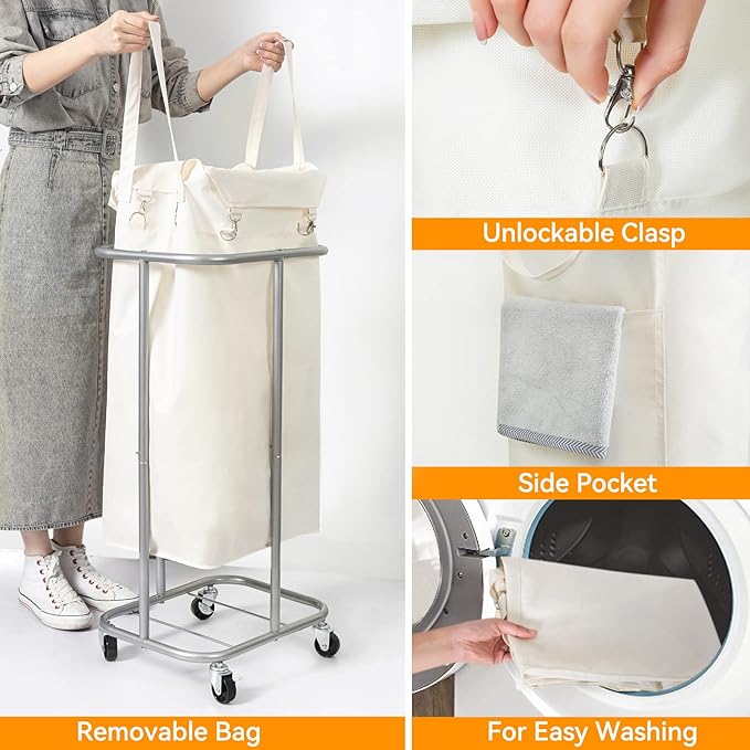 WOWLIVE 100L Rolling Laundry Hamper