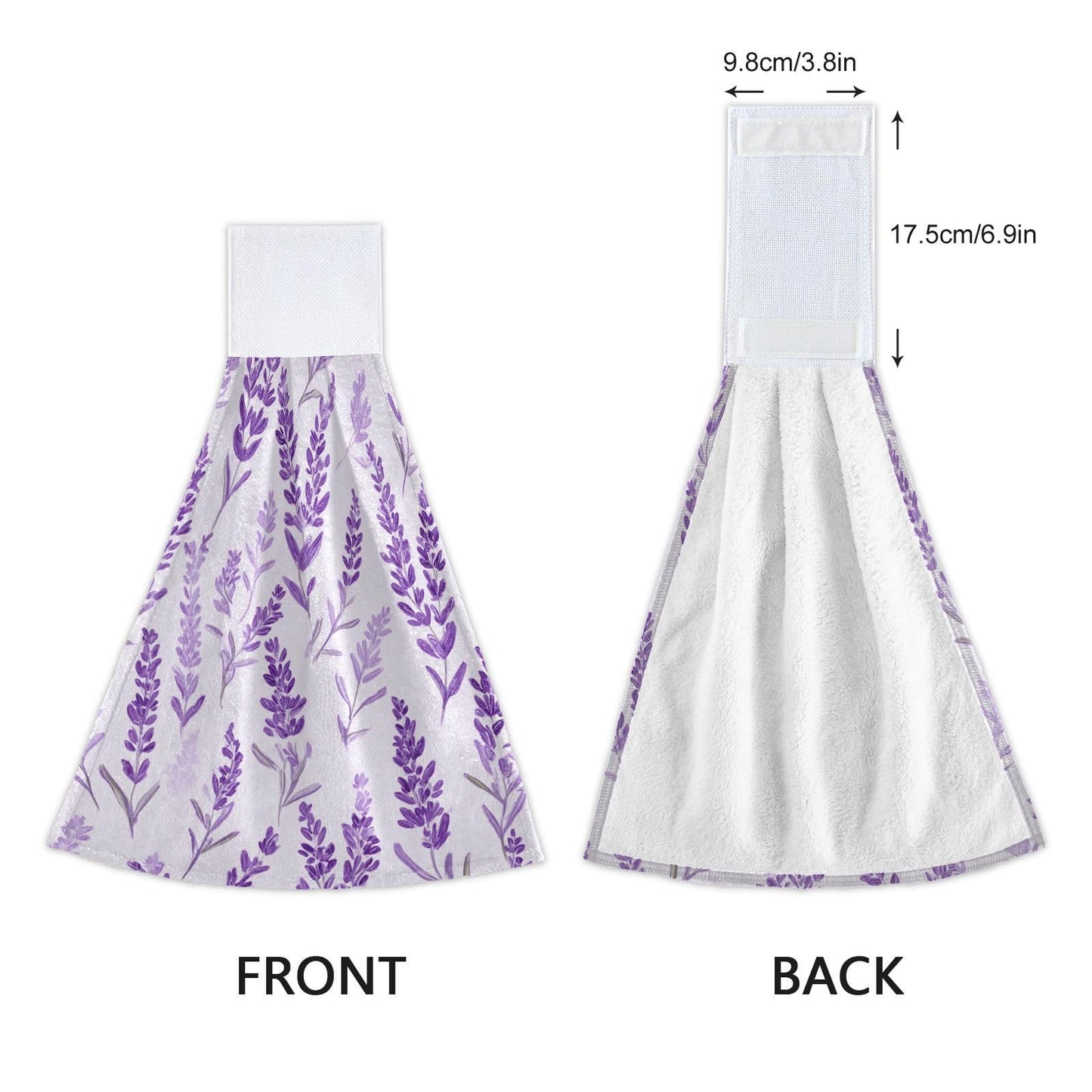 Boccsty Purple Lavender Hanging Kitchen Towels 2 Pieces Spring Summer Flower Floral Dish Cloth Tie Towels Hand Towel Tea Bar Towels for Bathroom Farmhouse Housewarming Tabletop Home