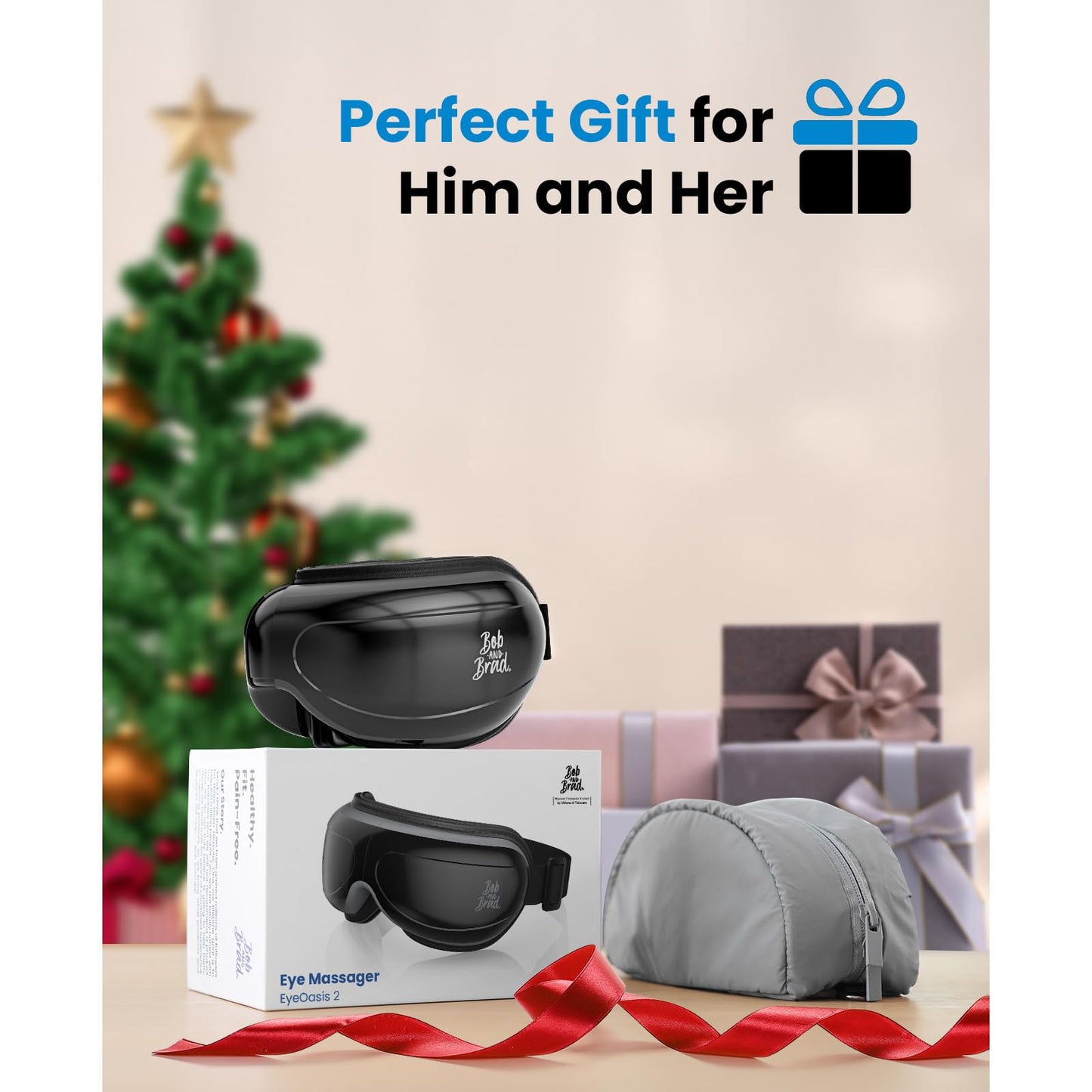 BOB AND BRAD Eye Massager FSA Eligible/HSA Eligible, EyeOasis 2 Heated Eye Mask for Migraines with Music, Smart Migraine Massager Reduce Dry Eyes Improve Sleep, Birthday Gifts for Women Men Mom Dad