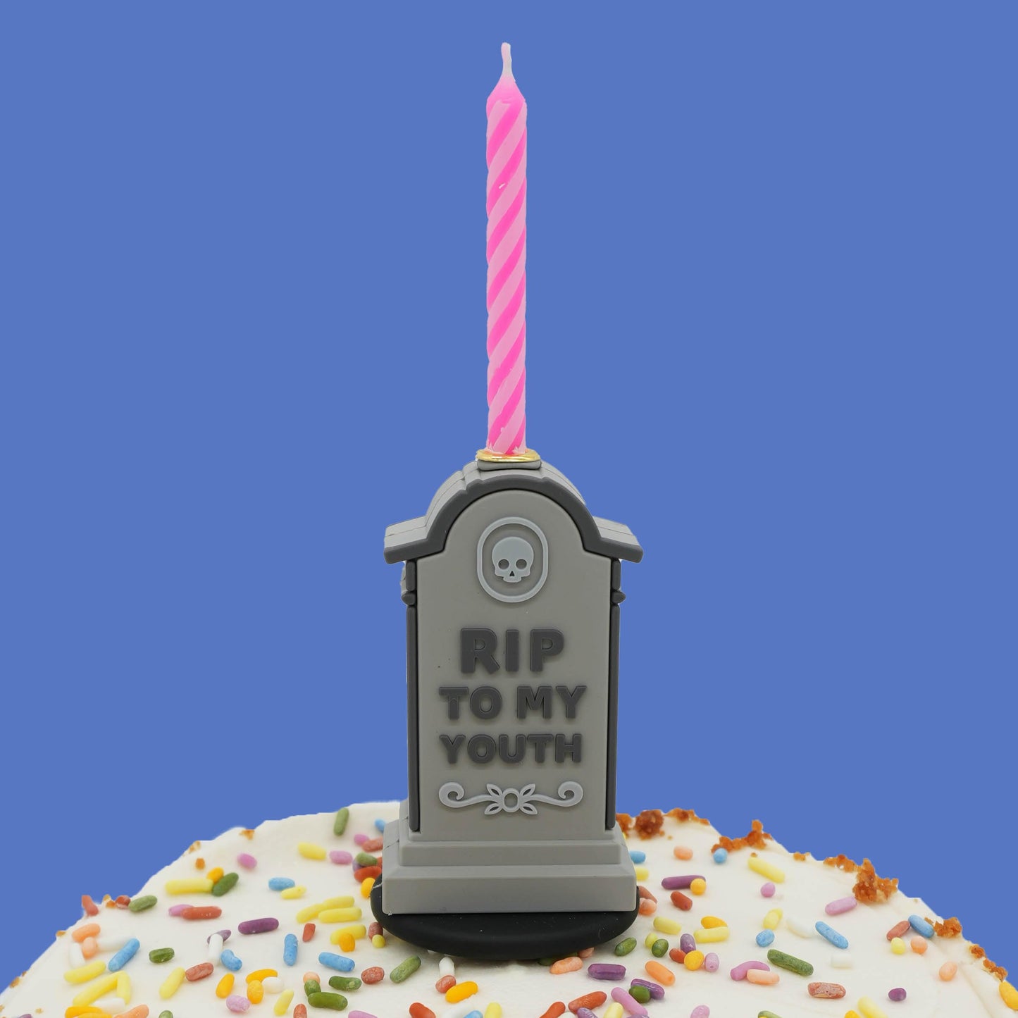 GOOFBALLS Funny Birthday Candle Holder – Humorous Party Decoration & Gag Gift – Quirky Cake Topper for Adults & Friends - Tombstone