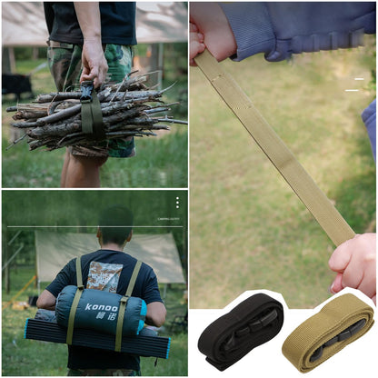 SquEqu 4 Pack Utility Strap with Quick-Release Buckle Nylon Tie Down Straps Sleeping Bag Straps for Camping Backpacking Sleeping Bags Camping Sleeping Pad Folding Camping Table Bed Roll Backpack