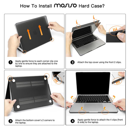 MOSISO Compatible with MacBook Air 13.6 inch Case M4 M3 M2 A3240 A3113 A2681, Protective Hard Shell Cover for MacBook Air Case M4 M3 M2 13 inch Touch ID 2025 2024 2023 2022 Release, Crystal Clear