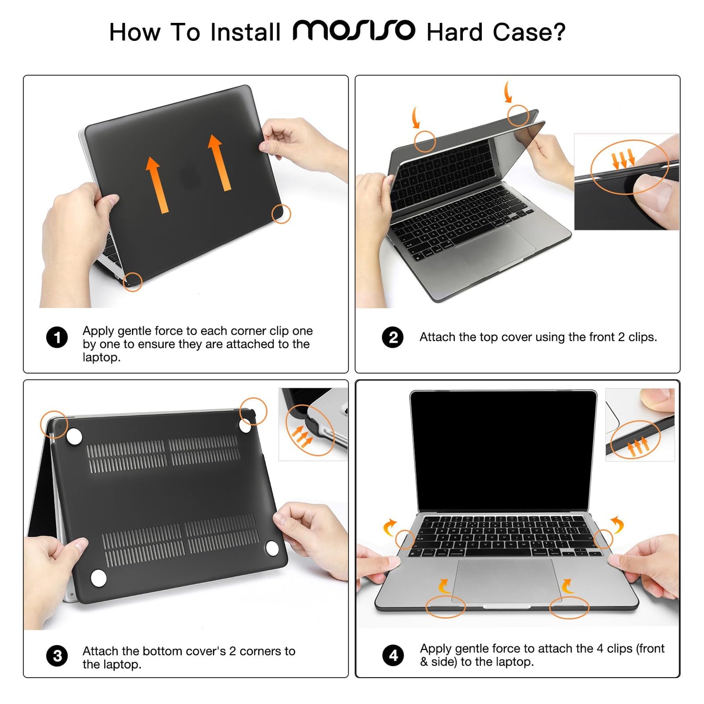 MOSISO Compatible with MacBook Air 13 inch Case M4 M3 M2 2025 2024 2023 2022 A3240 A3113 A2681, Hard Shell for MacBook Air 13.6 inch Case &Keyboard Cover&Screen Film&Type C Adapter, Crystal Clear